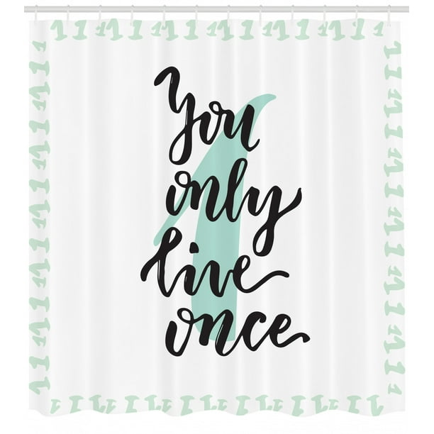 Yolo Shower Curtain Fabric Bathroom Decor Set with Hooks 4 Sizes